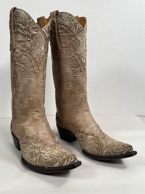 Old Gringo Women’s Embroidered Cowgirl Boots Size 6.5 B Ivory Western Wear
